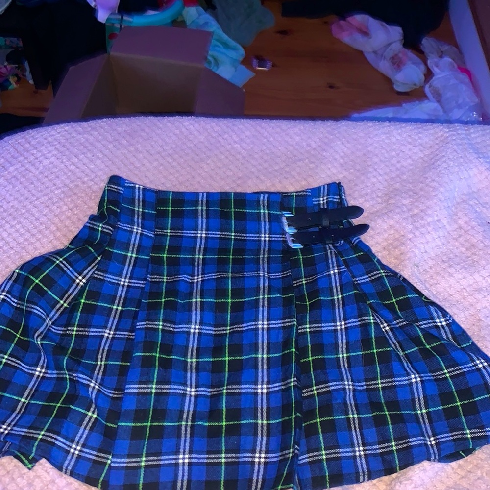plad skater skirt